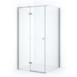 Amber Douchecabine | 100x100 Cm Chroom Helder Glas Draaideur Vierkant