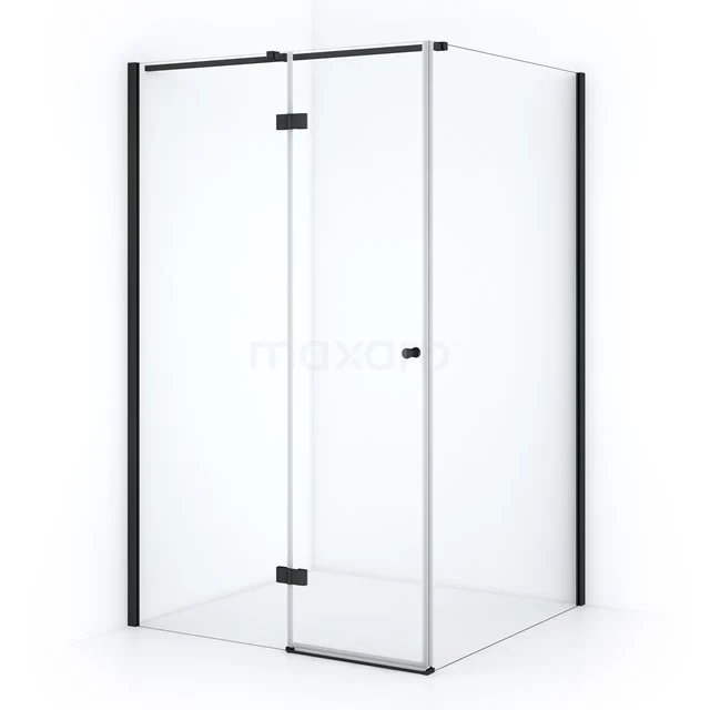 Amber Douchecabine | 110x110 Cm Mat Zwart Helder Glas Draaideur Vierkant