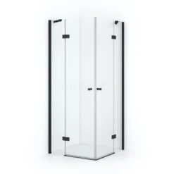 Amber Douchecabine | 70x70 Cm Mat Zwart Helder Glas Draaideur Vierkant