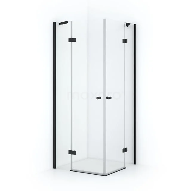 Amber Douchecabine | 70x70 Cm Mat Zwart Helder Glas Draaideur Vierkant