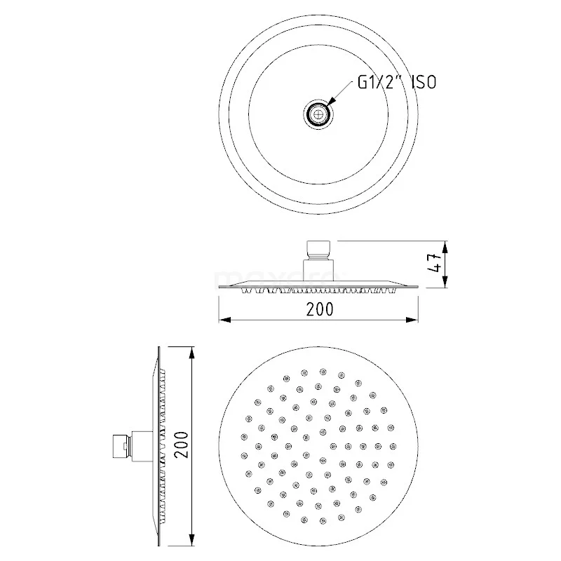 Balance Regendouche Opbouw | Zwart 20 Cm Regendouche - Afbeelding 7