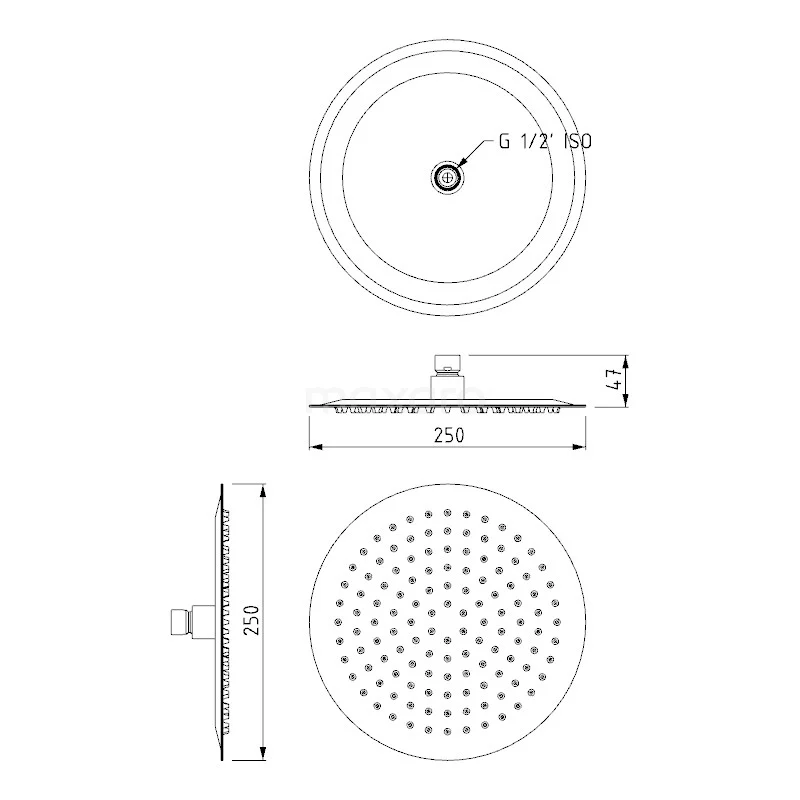 Balance Regendouche | Zwart 25 Cm Regendouche - Afbeelding 3