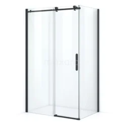 Crystal Allure Douchecabine | 110x80 Cm Mat Zwart Helder Glas Schuifdeur Rechthoek