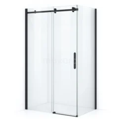 Crystal Allure Douchecabine | 120x80 Cm Mat Zwart Helder Glas Schuifdeur Rechthoek
