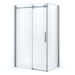 Crystal Allure Douchecabine | 130x100 Cm Chroom Helder Glas Schuifdeur Rechthoek