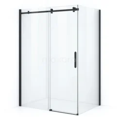 Crystal Allure Douchecabine | 140x100 Cm Mat Zwart Helder Glas Schuifdeur Rechthoek