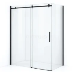 Crystal Allure Douchecabine | 150x90 Cm Mat Zwart Helder Glas Schuifdeur Rechthoek