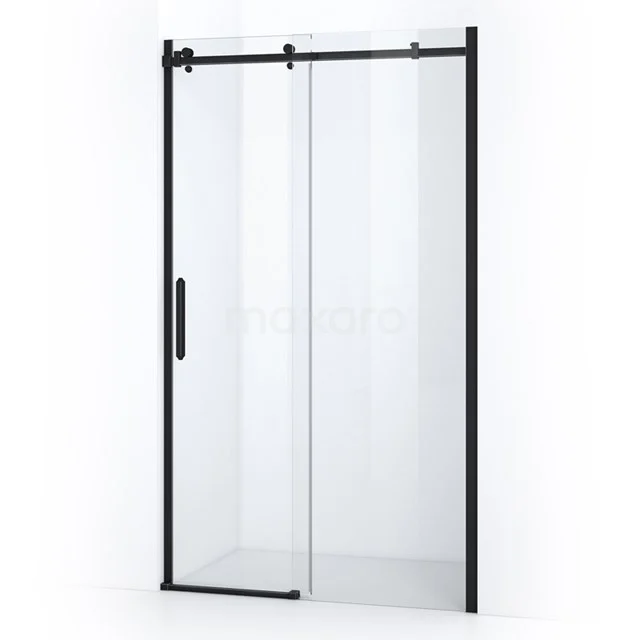 Crystal Allure Douchedeur | 110 Cm Mat Zwart Helder Glas Schuifdeur