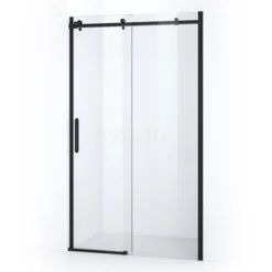Crystal Allure Douchedeur | 120 Cm Mat Zwart Helder Glas Schuifdeur