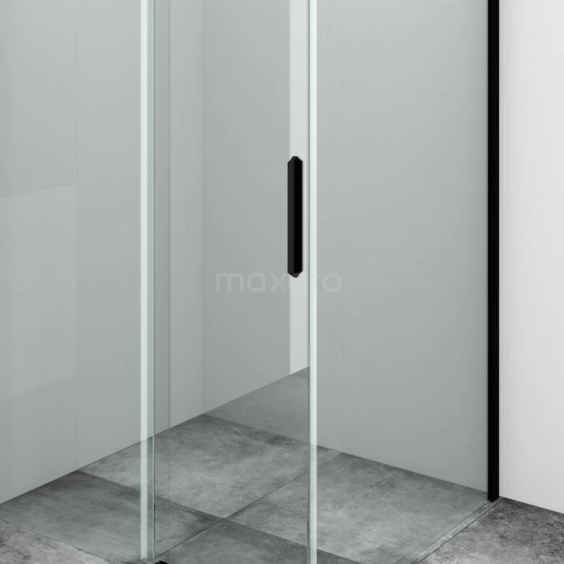 Crystal Allure Douchedeur | 140 Cm Mat Zwart Helder Glas Schuifdeur - Afbeelding 2