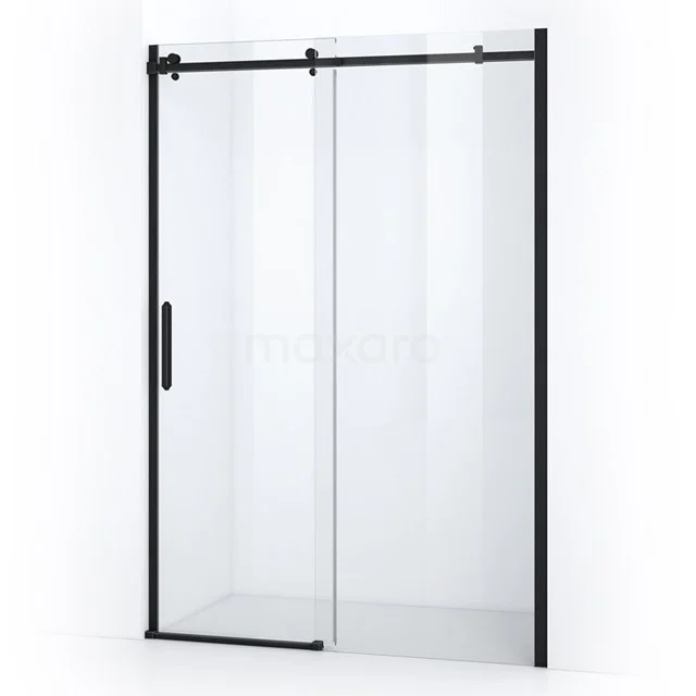 Crystal Allure Douchedeur | 140 Cm Mat Zwart Helder Glas Schuifdeur