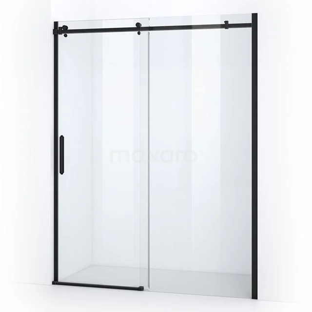 Crystal Allure Douchedeur | 150 Cm Mat Zwart Helder Glas Schuifdeur