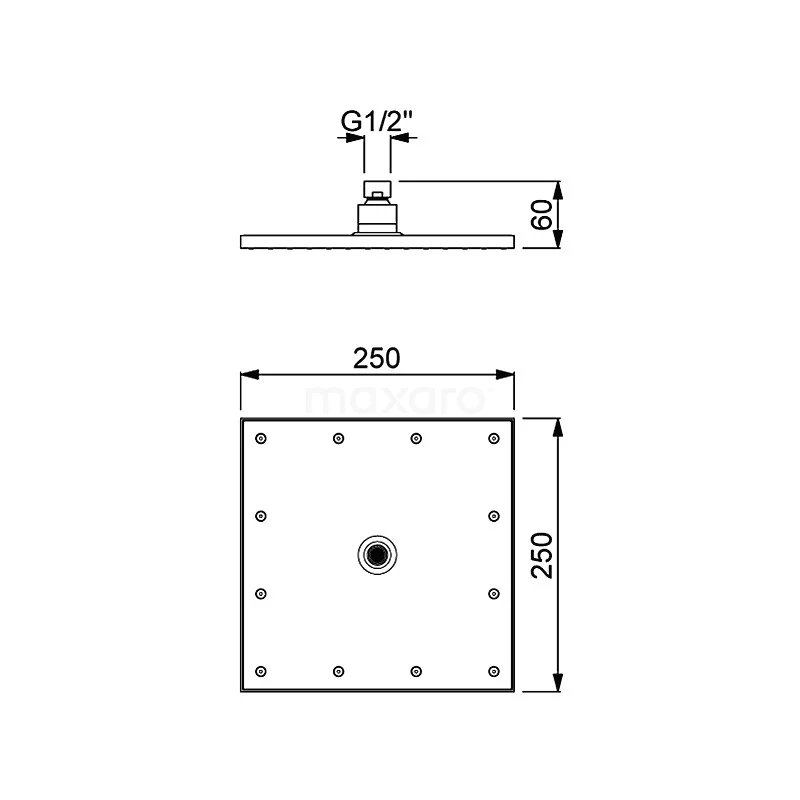 Cubic Regendouche | Chroom 25 Cm Regendouche - Afbeelding 3