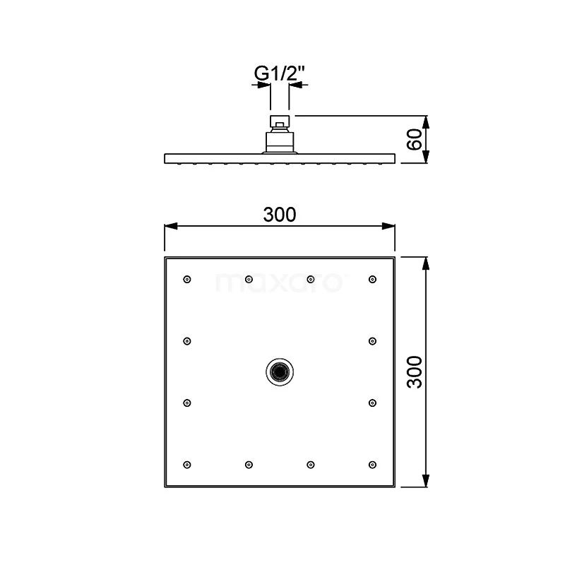 Cubic Regendouche | Chroom 30 Cm Regendouche - Afbeelding 3