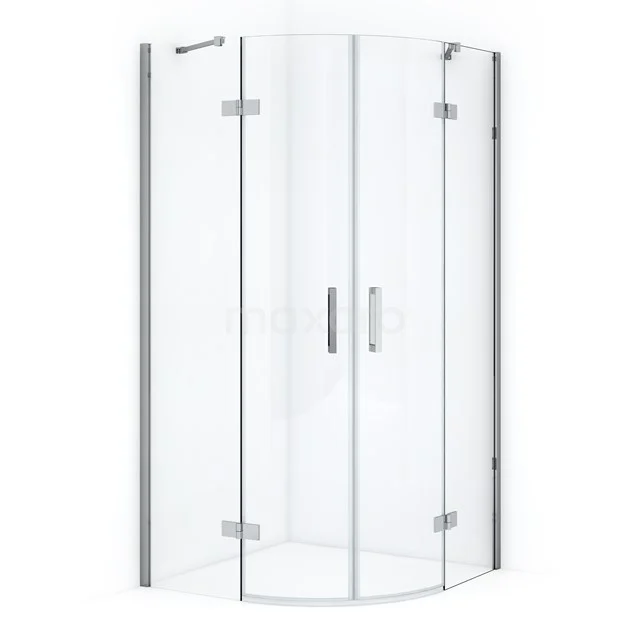 Diamond Douchecabine | 100x100 Cm Chroom Helder Glas Draaideur Kwartrond