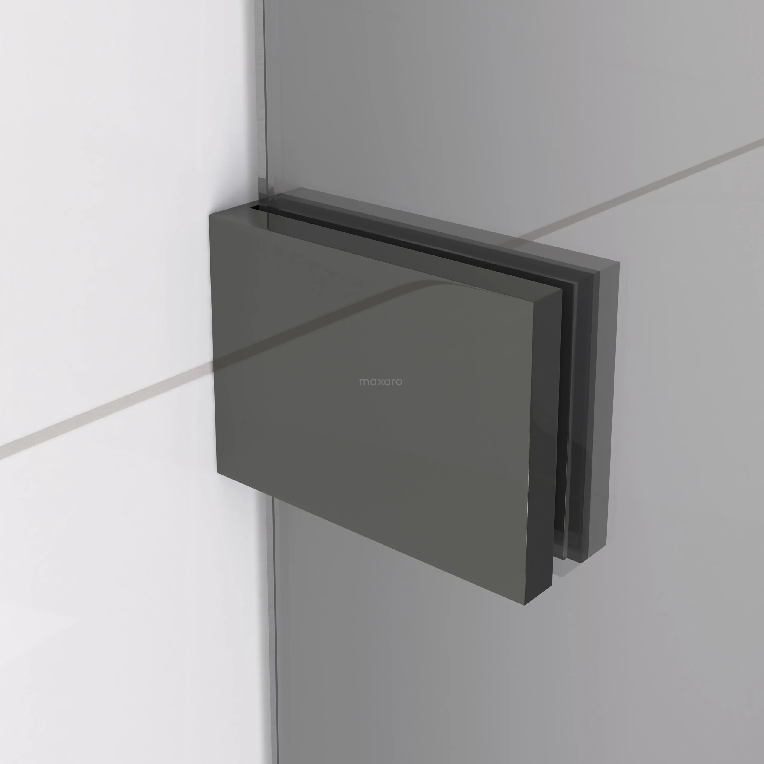 Diamond Douchecabine | 100x100 Cm Zwart Chroom Rookglas Draaideur Vierkant - Afbeelding 2