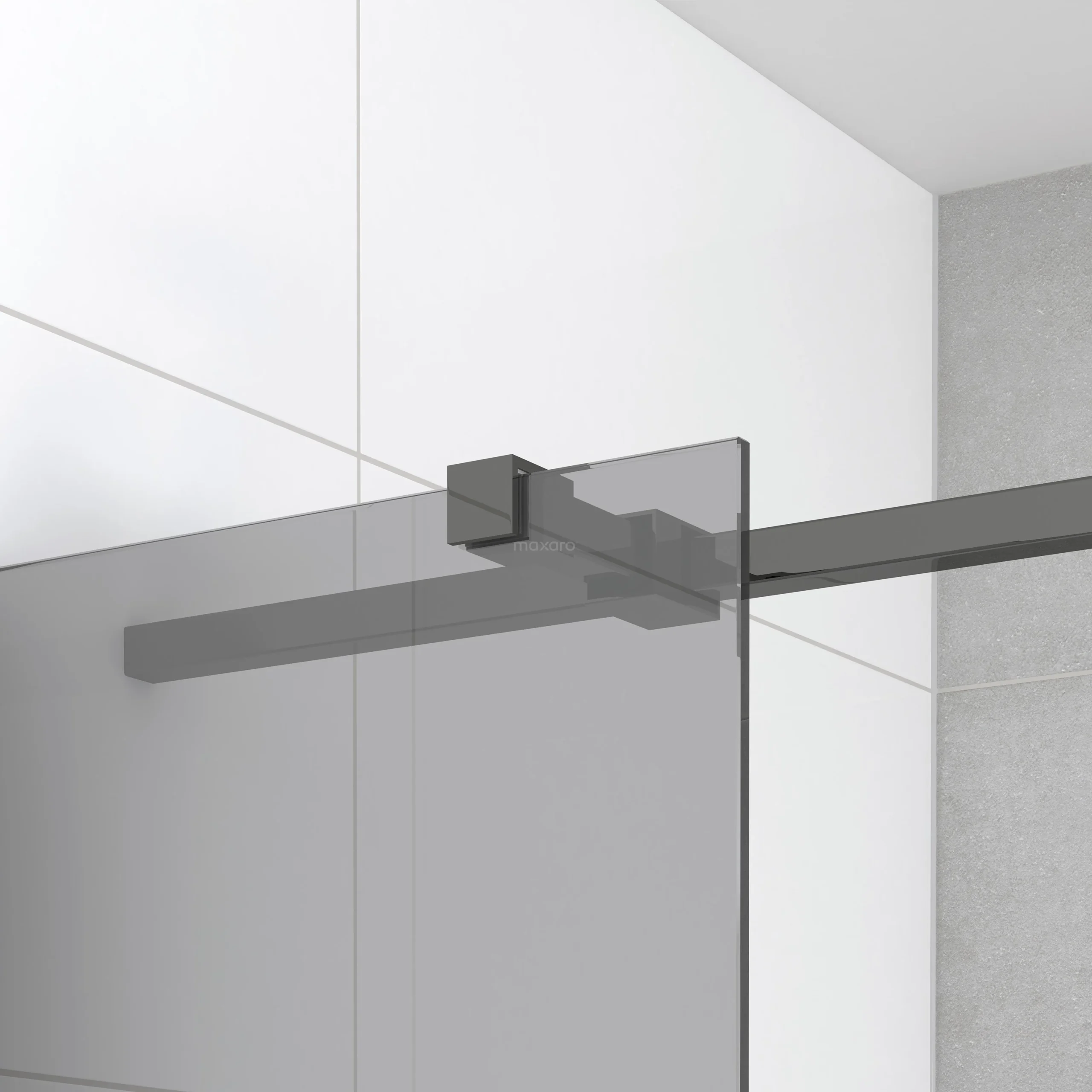 Diamond Douchecabine | 100x100 Cm Zwart Chroom Rookglas Draaideur Vierkant - Afbeelding 6