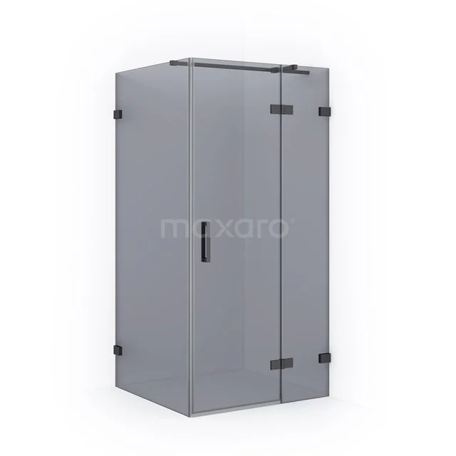 Diamond Douchecabine | 100x100 Cm Zwart Chroom Rookglas Draaideur Vierkant