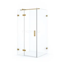Diamond Douchecabine | 100x70 Cm Goud Helder Glas Draaideur Rechthoek