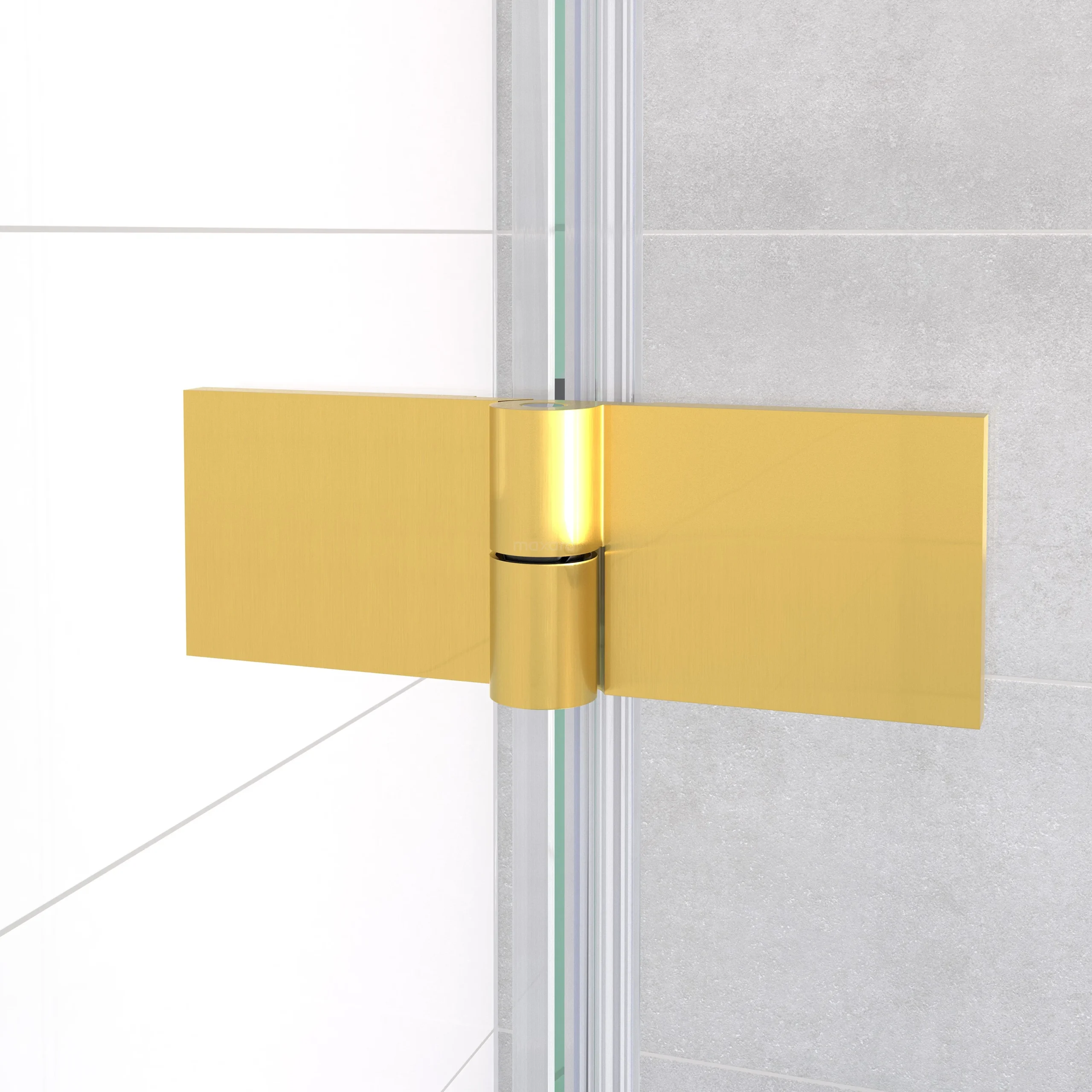 Diamond Douchecabine | 100x90 Cm Goud Helder Glas Draaideur Rechthoek - Afbeelding 3