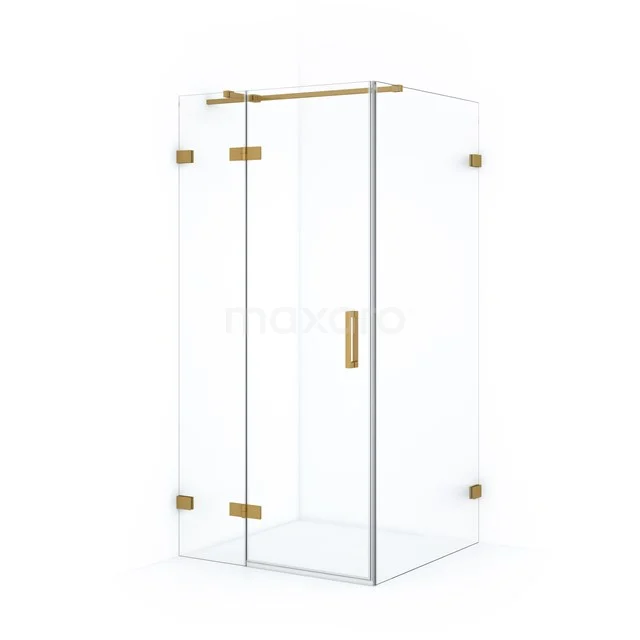 Diamond Douchecabine | 100x90 Cm Goud Helder Glas Draaideur Rechthoek