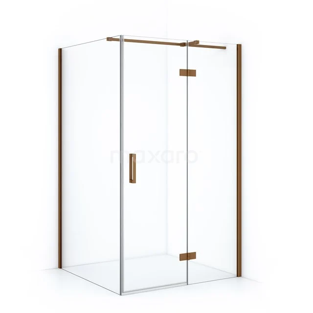 Diamond Douchecabine | 110x110 Cm Koper Helder Glas Draaideur Vierkant