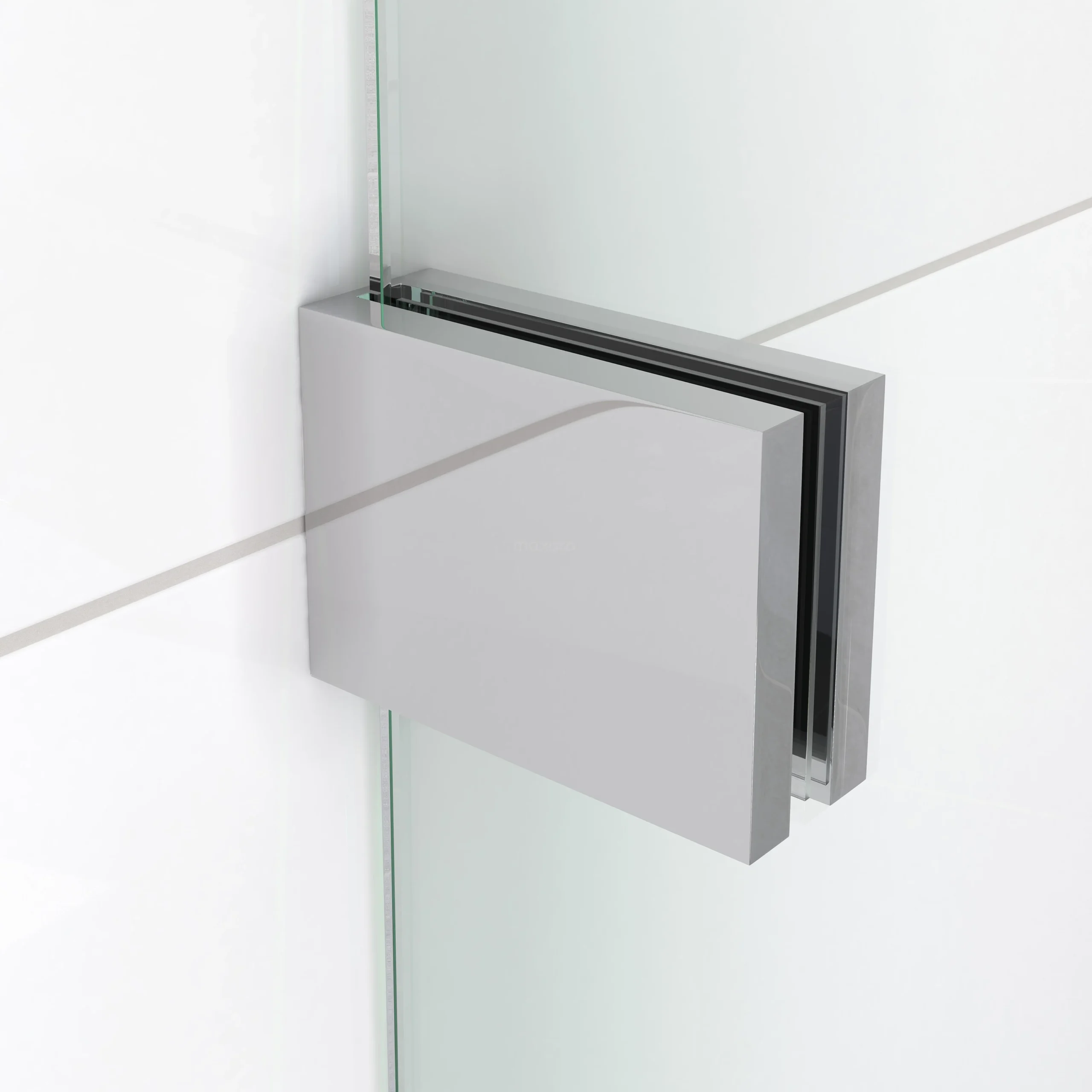 Diamond Douchecabine | 110x80 Cm Chroom Helder Met Matte Strook Draaideur Halfvrijstaande Rechthoek - Afbeelding 2