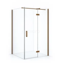 Diamond Douchecabine | 110x80 Cm Koper Helder Glas Draaideur Rechthoek
