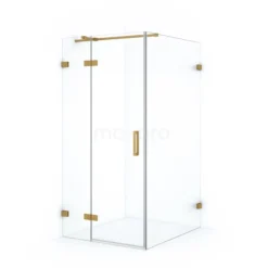 Diamond Douchecabine | 120x100 Cm Goud Helder Glas Draaideur Rechthoek