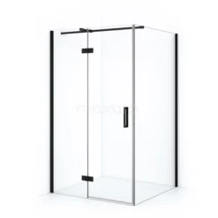 Diamond Douchecabine | 120x100 Cm Mat Zwart Helder Glas Draaideur Rechthoek