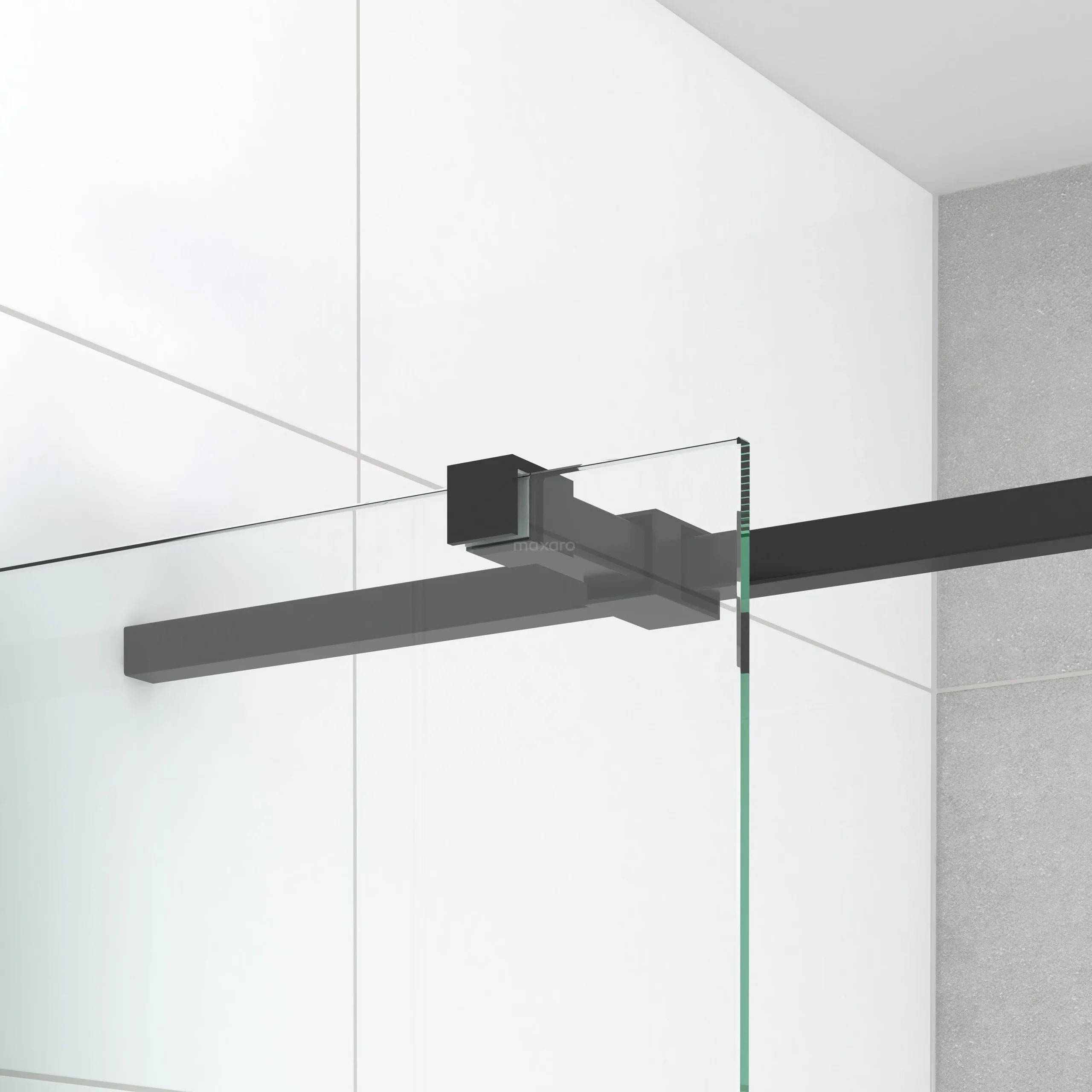 Diamond Douchecabine | 120x90 Cm Mat Zwart Helder Glas Draaideur Rechthoek - Afbeelding 6