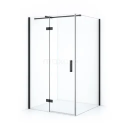 Diamond Douchecabine | 120x90 Cm Zwart Chroom Helder Glas Draaideur Rechthoek