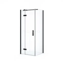 Diamond Douchecabine | 80x80 Cm Mat Zwart Helder Glas Draaideur Vierkant