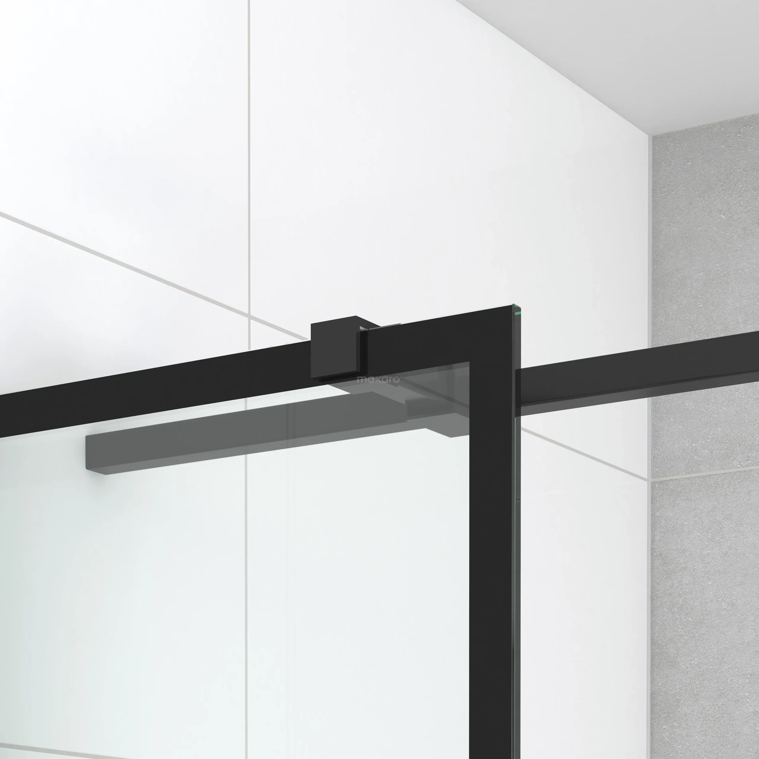 Diamond Douchecabine | 80x80 Cm Mat Zwart Helder Met 4 Zwarte Strepen Draaideur Vierkant - Afbeelding 6