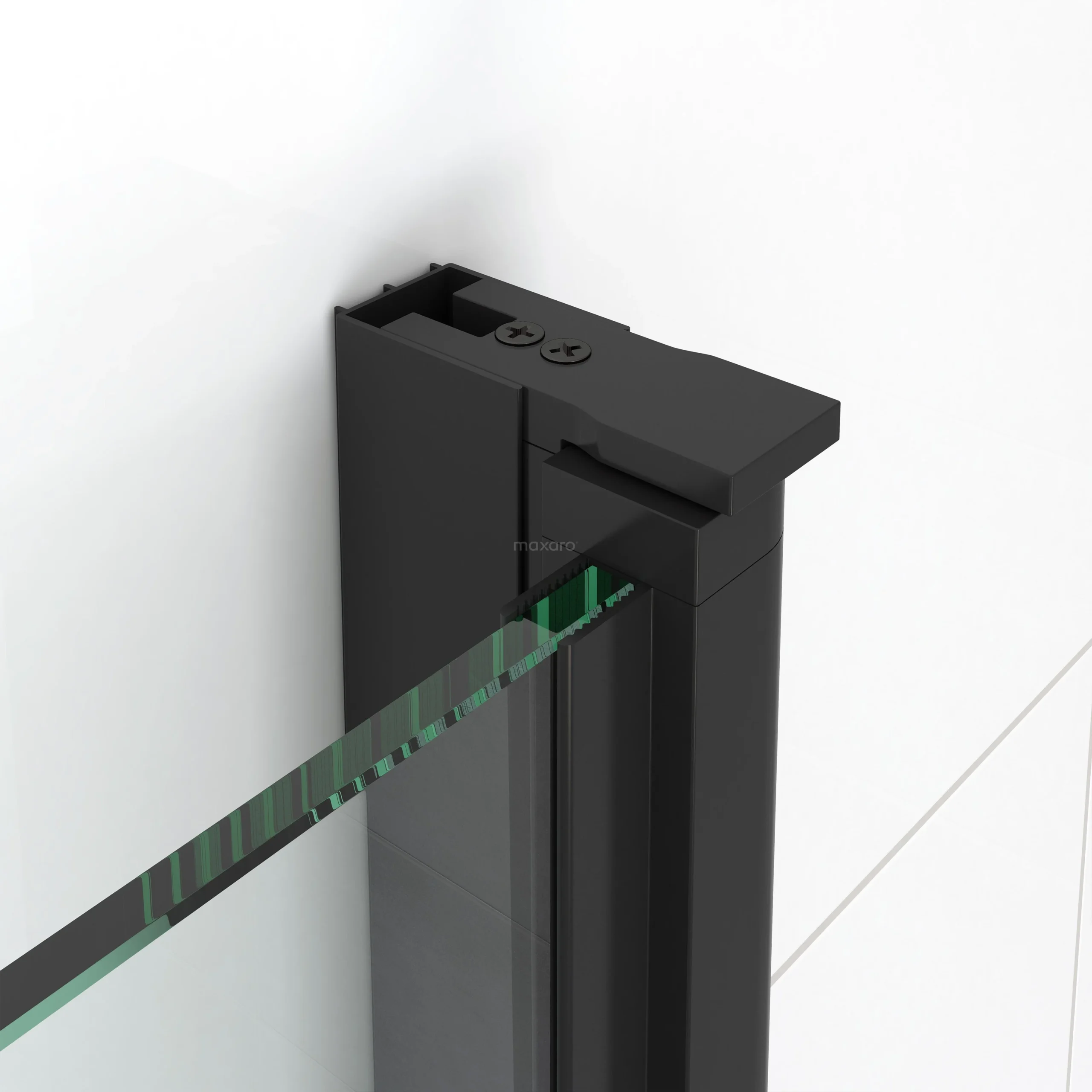 Diamond Douchecabine | 90x60 Cm Mat Zwart Helder Met 4 Zwarte Strepen Draaideur Rechthoek - Afbeelding 4