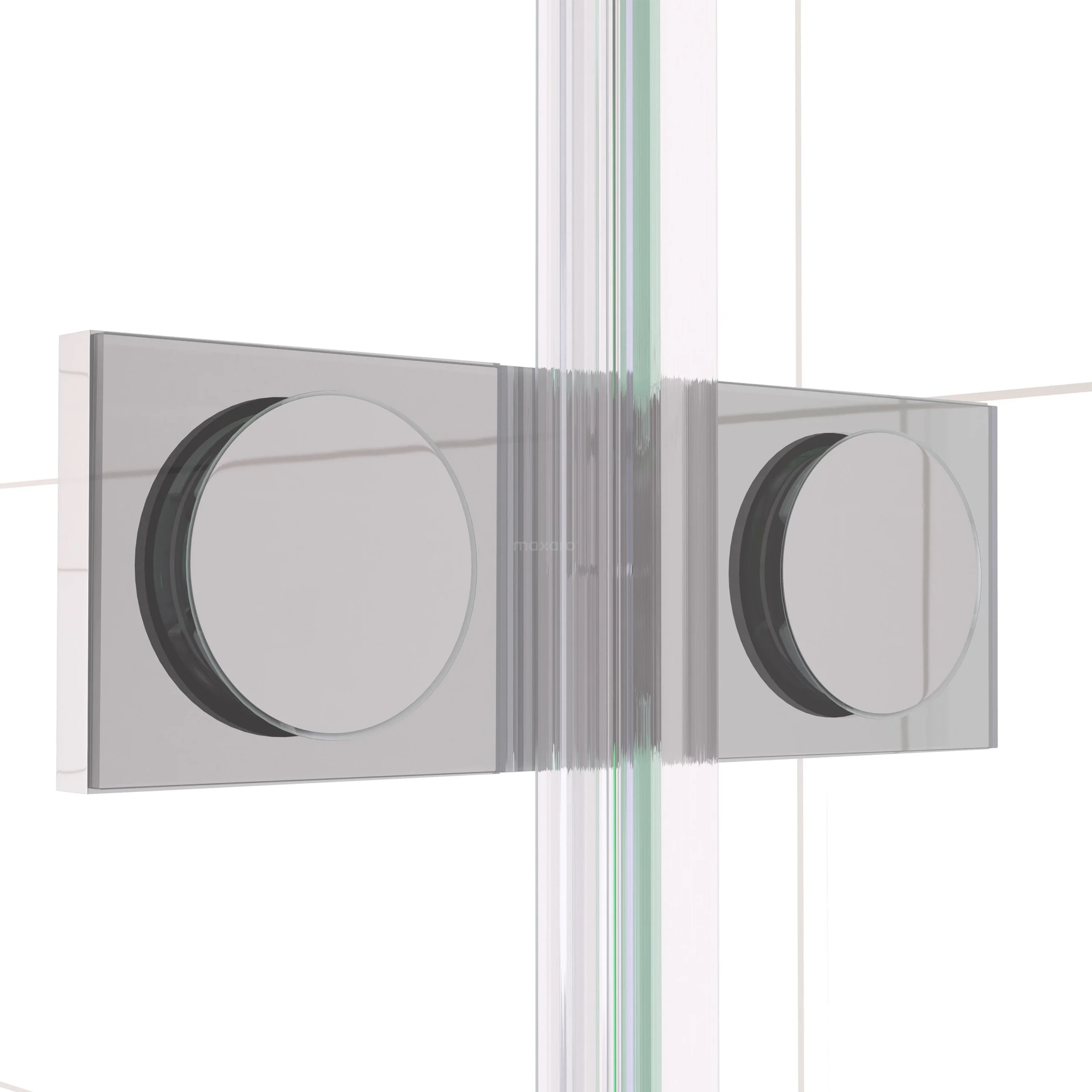 Diamond Douchecabine | 90x90 Cm Chroom Helder Met Matte Strook Draaideur Halfvrijstaande Vierkant - Afbeelding 4