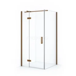 Diamond Douchecabine | 90x90 Cm Koper Helder Glas Draaideur Vierkant