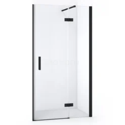 Diamond Douchedeur | 100 Cm Mat Zwart Helder Glas Draaideur