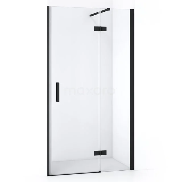 Diamond Douchedeur | 100 Cm Mat Zwart Helder Glas Draaideur