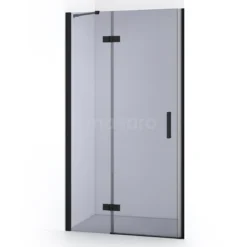 Diamond Douchedeur | 100 Cm Mat Zwart Rookglas Draaideur