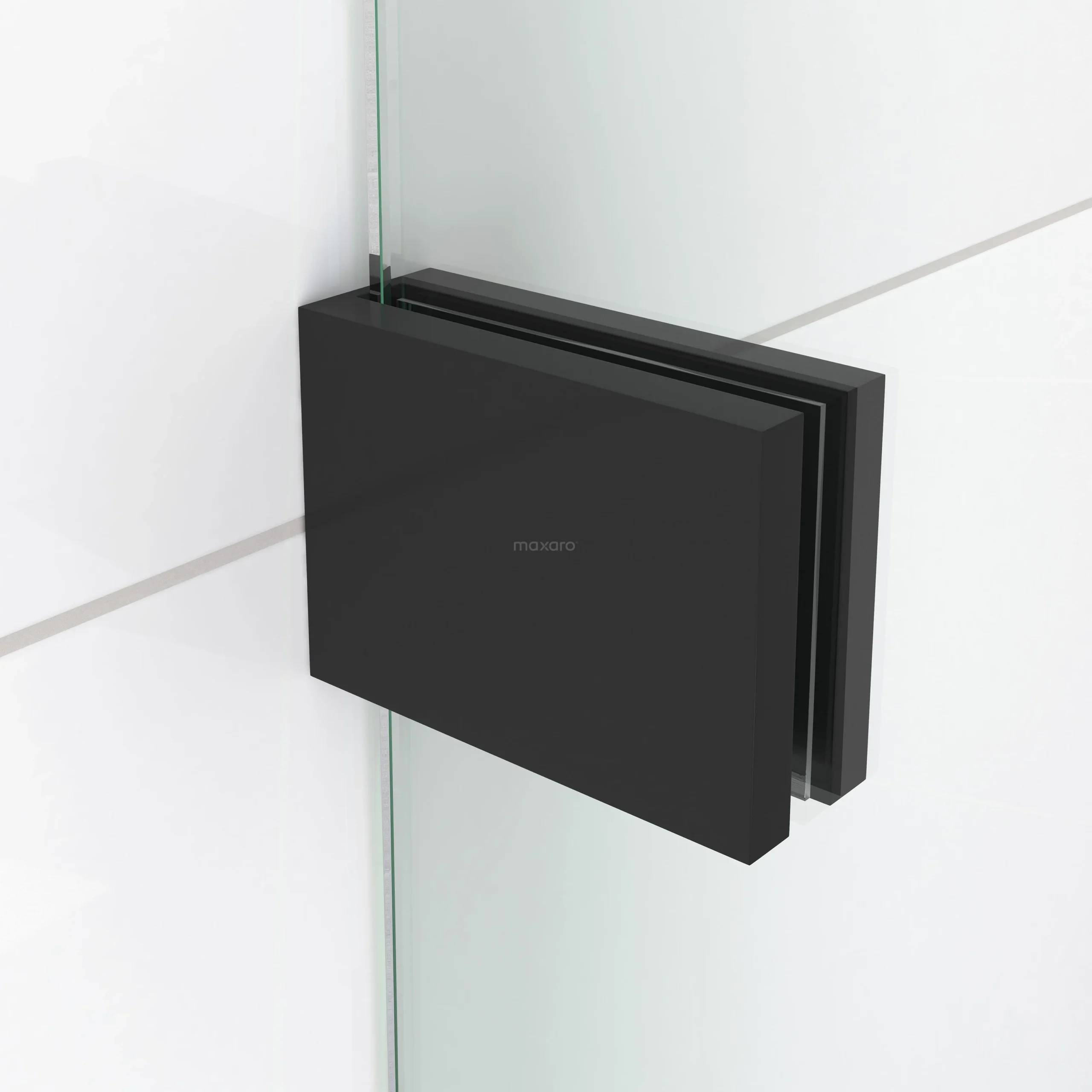 Diamond Douchedeur | 110 Cm Mat Zwart Helder Glas Draaideur - Afbeelding 2