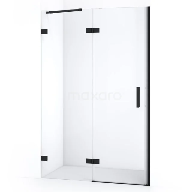 Diamond Douchedeur | 110 Cm Mat Zwart Helder Glas Draaideur
