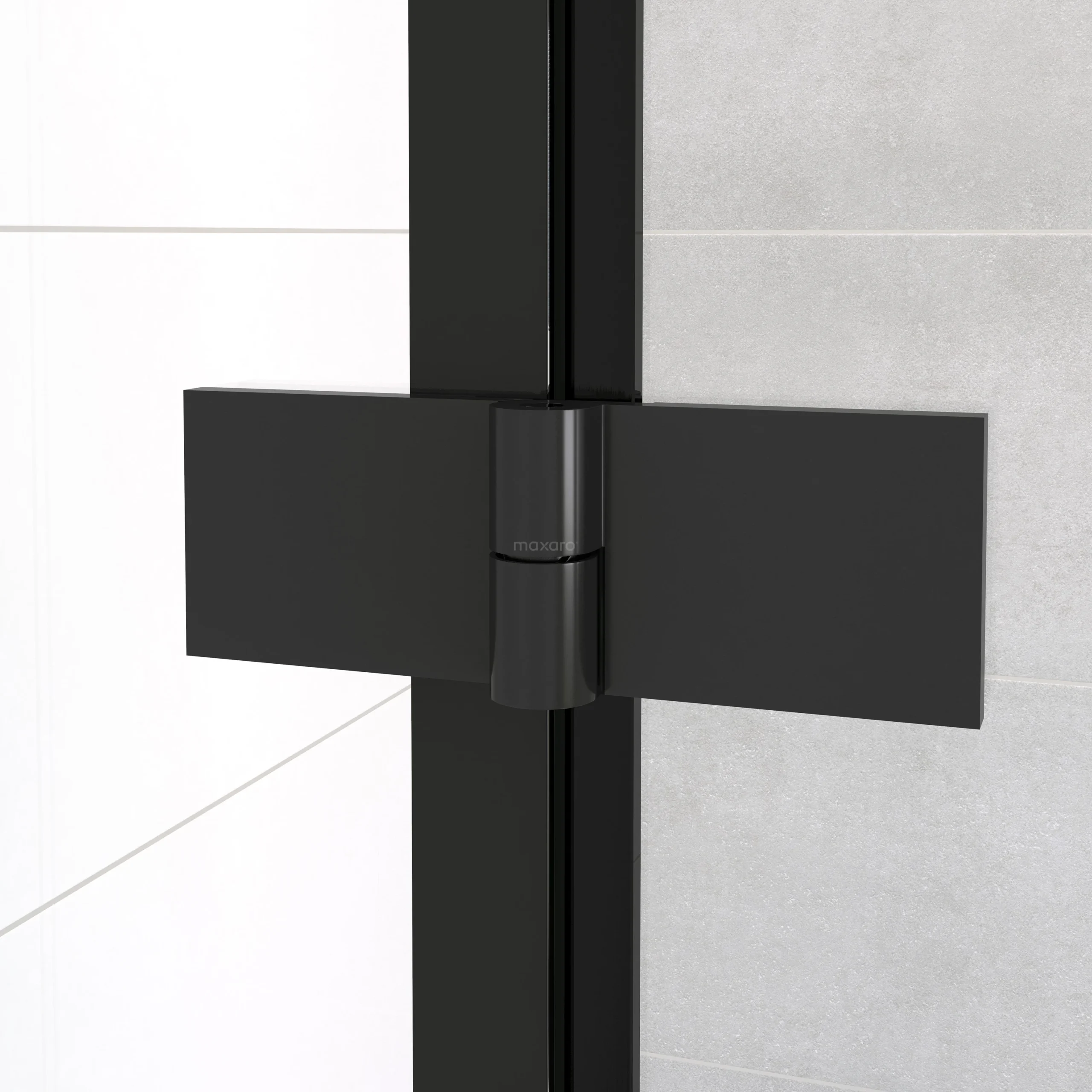 Diamond Douchedeur | 110 Cm Mat Zwart Helder Met 4 Zwarte Strepen Draaideur - Afbeelding 3