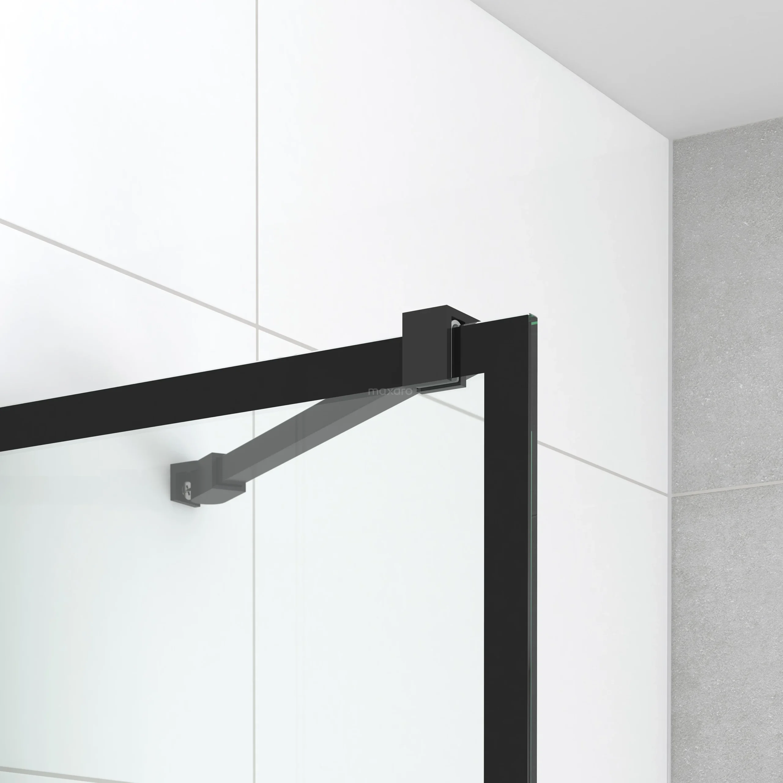 Diamond Douchedeur | 110 Cm Mat Zwart Helder Met 4 Zwarte Strepen Draaideur - Afbeelding 5