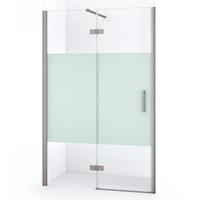 Diamond Douchedeur | 110 Cm Rvs Helder Met Matte Strook Draaideur