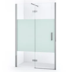 Diamond Douchedeur | 120 Cm Chroom Helder Met Matte Strook Draaideur