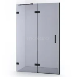 Diamond Douchedeur | 120 Cm Mat Zwart Rookglas Draaideur