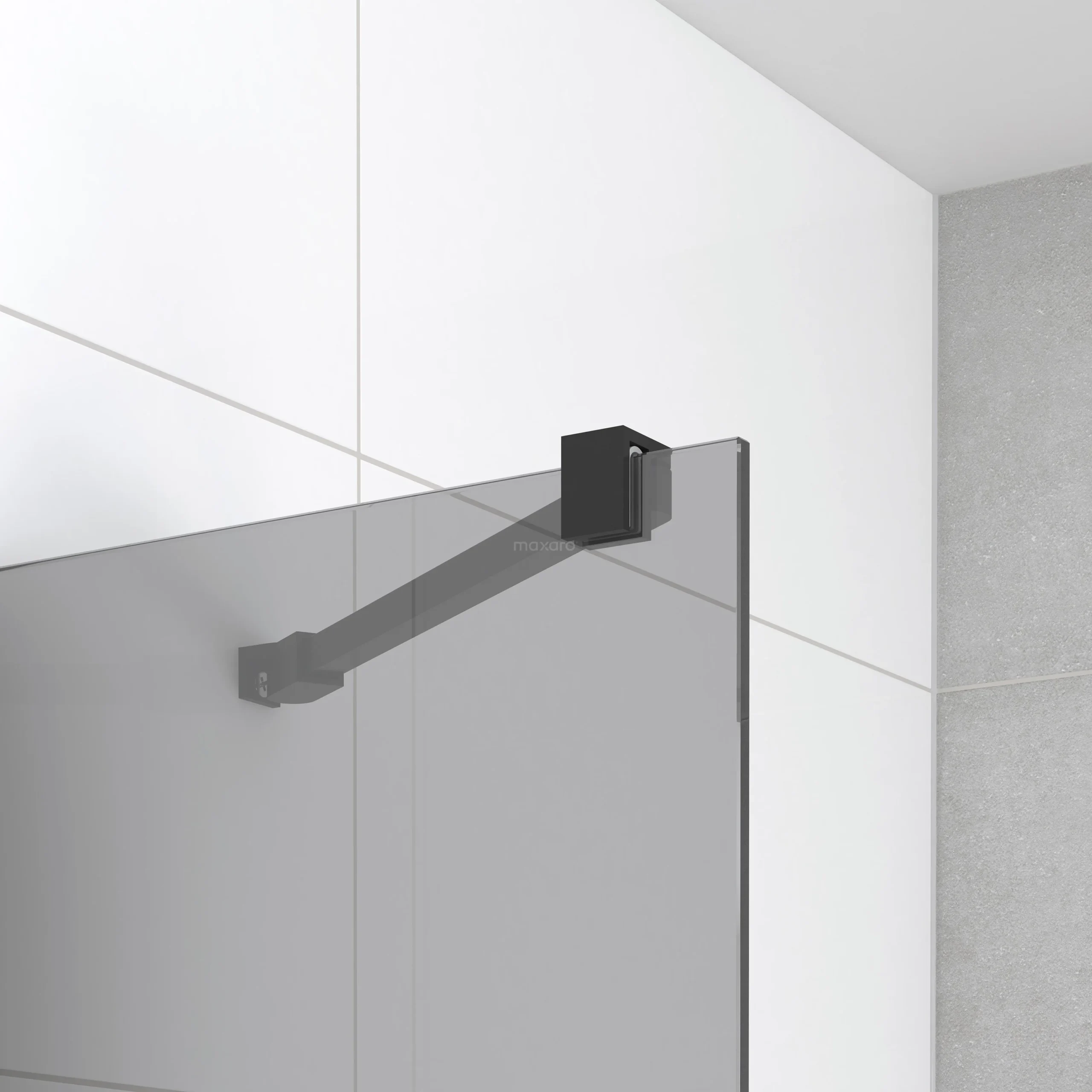 Diamond Douchedeur | 120 Cm Mat Zwart Rookglas Draaideur - Afbeelding 5