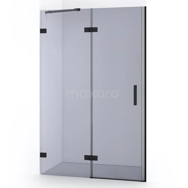 Diamond Douchedeur | 120 Cm Mat Zwart Rookglas Draaideur