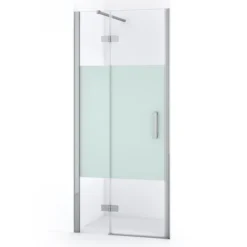 Diamond Douchedeur | 80 Cm Chroom Helder Met Matte Strook Draaideur